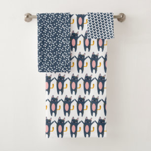 Cute Blue Chats, Coeurs et À petits pois