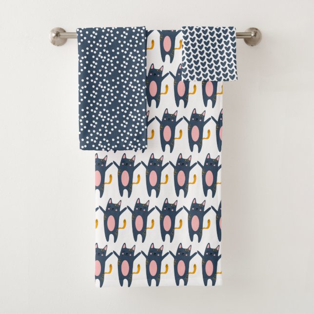 Cute Blue Chats, Coeurs et À petits pois (En situation)