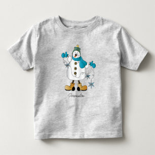 Cute Blue Christmas Snowman Toddler T-shirt