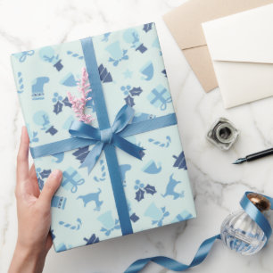 Cute Blue Christmas Wrapping paper