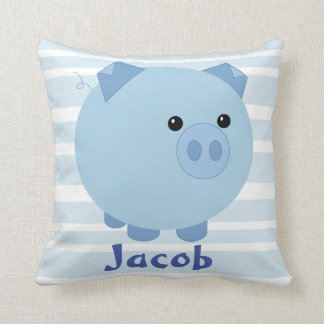 Cute Blue Chubby Pig Pillow