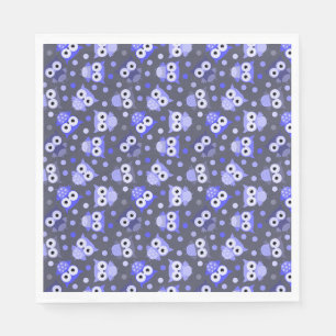 Cute blue colourful owl pattern napkin