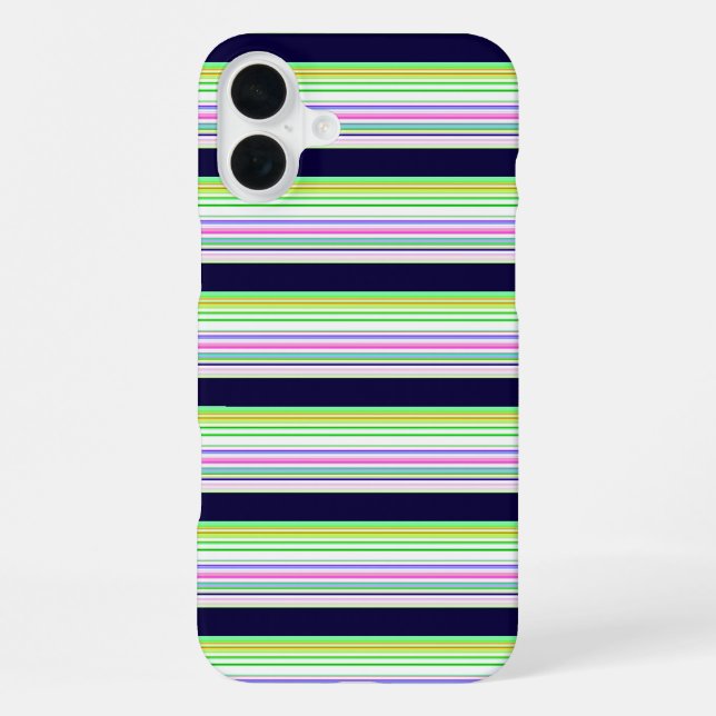 Cute blue colourful stripes iPhone case (Back)