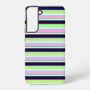 Cute blue colourful stripes samsung galaxy case