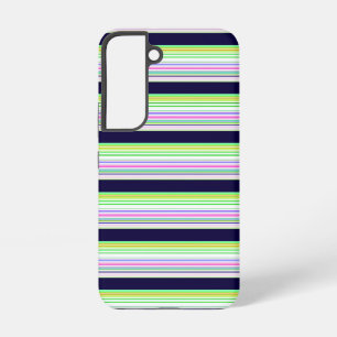Cute blue colourful stripes samsung galaxy case