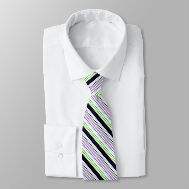 Cute blue colourful stripes tie (Tied)