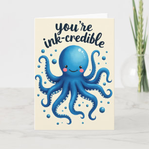 Cute Blue Creature Birthday Card