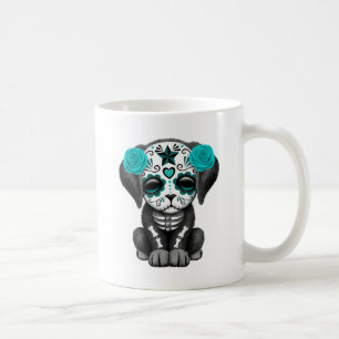 Cute Blue Day of the Dead Puppy Dog Coffee Mug