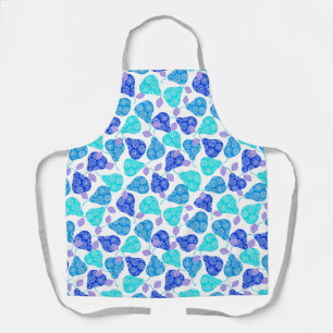 Cute blue' decorative pears pattern apron