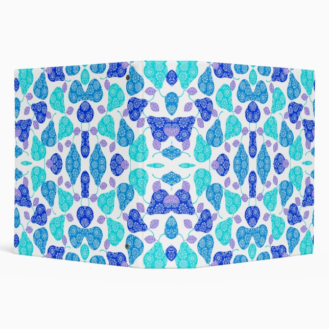 Cute blue' decorative pears pattern binder (Background)