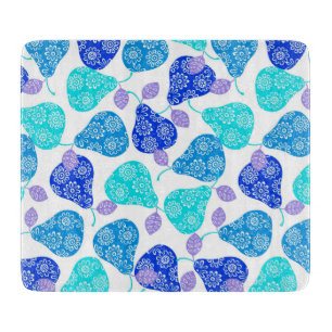 Cute blue' decorative pears pattern cutting board