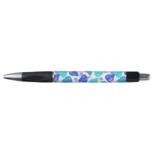 Cute blue decorative pears pattern pen