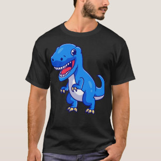 Cute Blue Dinosaur Cartoon T-Shirt