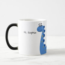 Cute Blue Dinosaur - Custom Name Sophia