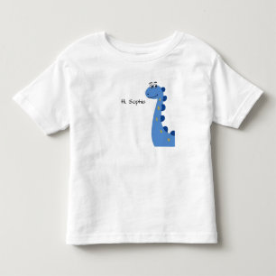 Cute Blue Dinosaur - Custom Name Sophia Toddler T-shirt