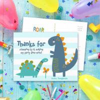 Cute Blue Dinosaurs Kawaii Boy Birthday Thank You