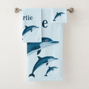 Cute blue dolphins kids Towel