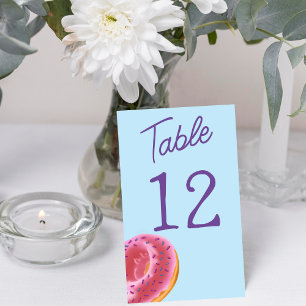 Cute Blue Doughnut Baby Shower Table Number