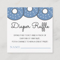 Cute Blue Doughnuts Baby Shower Diaper Raffle