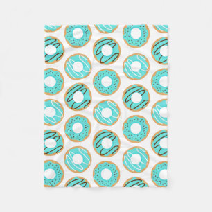 Cute Blue Doughnuts Pattern Fleece Blanket
