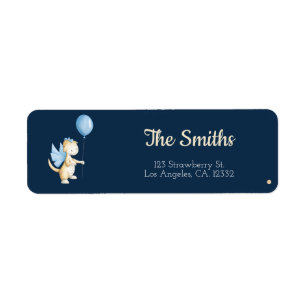 Cute Blue Dragon Return Address