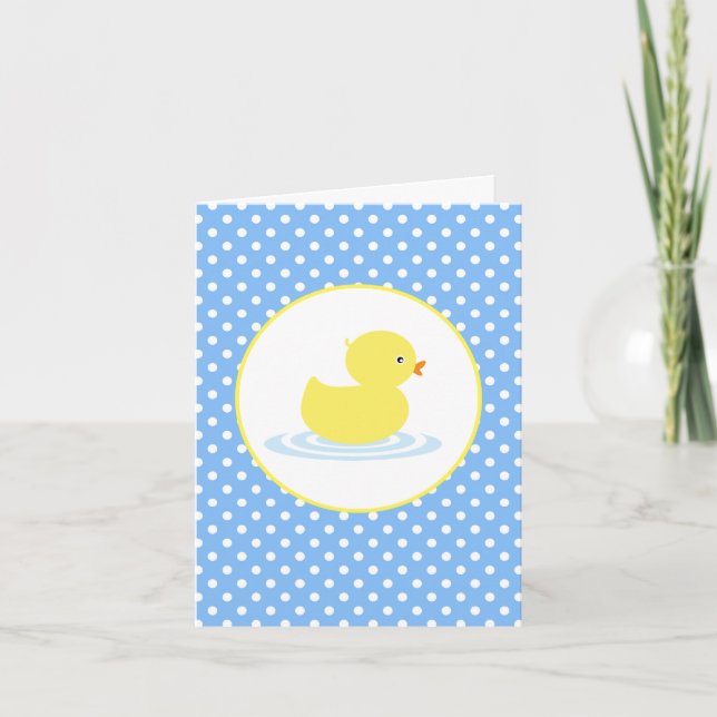 Cute Blue Duck Thank You Mini Note Card (Front)