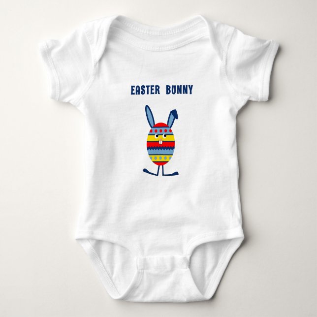 Cute blue Easter egg bunny Baby Bodysuit (Front)