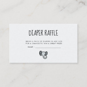 Cute Blue Elephant Baby shower diaper raffle Enclosure Card