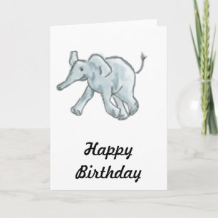 Cute Blue Elephant Card