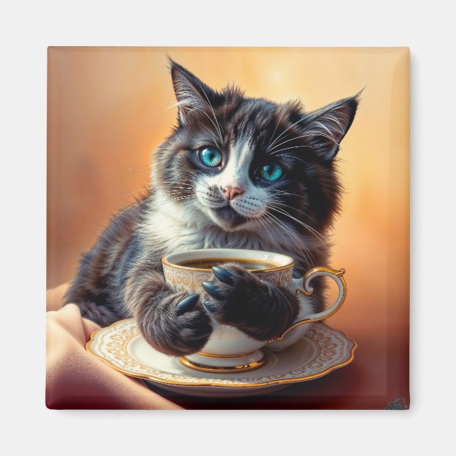 Cute Blue Eyed Kitten Magnet (Front)