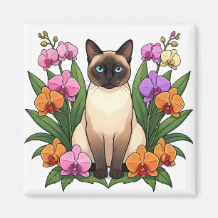 cute blue eyed siamese cat magnet