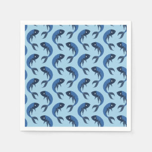 Cute blue fish napkins