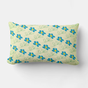 Cute Blue Floral Pillow
