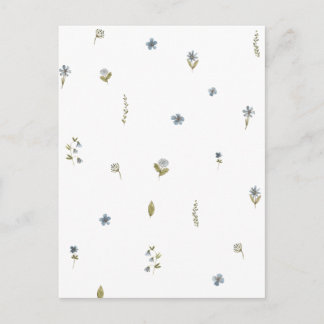 Cute Blue Flowers Spring Floral Card. Postcard