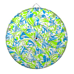 Cute blue green mixed floral patterns dartboard