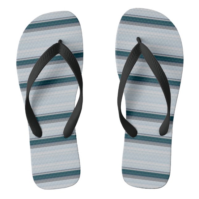 Cute blue grey stripes  flip flops (Footbed)
