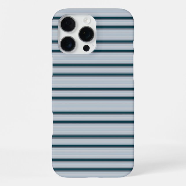 Cute blue grey stripes iPhone case (Back)