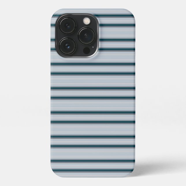 Cute blue grey stripes iPhone case (Back)