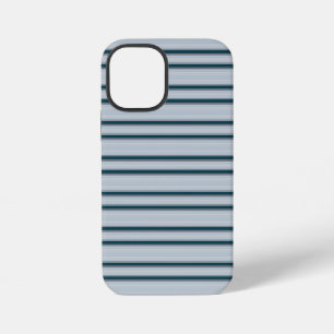 Cute blue grey stripes iPhone 12 mini case