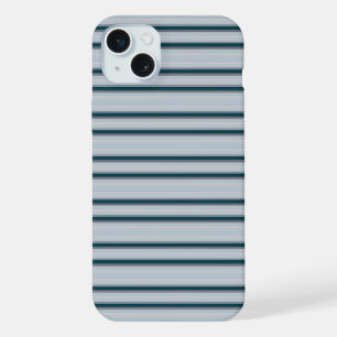 Cute blue grey stripes  iPhone 15 plus case