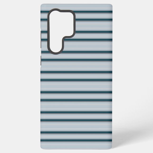 Cute blue grey stripes samsung galaxy s22 ultra case (Back)