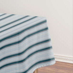 Cute blue grey stripes tablecloth