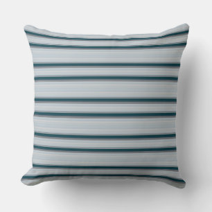 Cute blue grey stripes throw pillow