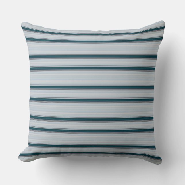 Cute blue grey stripes  throw pillow (Front)