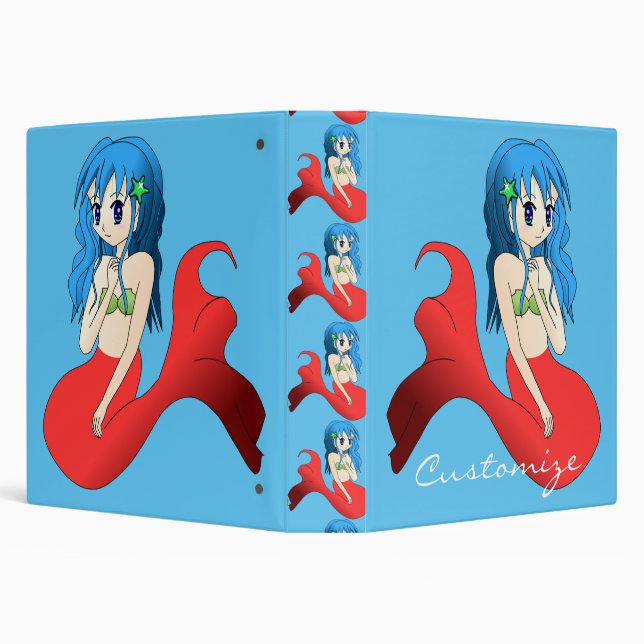 Cute Blue-haired Mermaid Thunder_Cove Binder (Background)