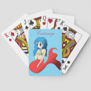 Cute Blue-haired Mermaid Thunder_Cove Playing Cards
