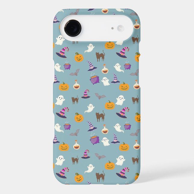 Cute blue Halloween Seamless Pattern - Spooky (Back)