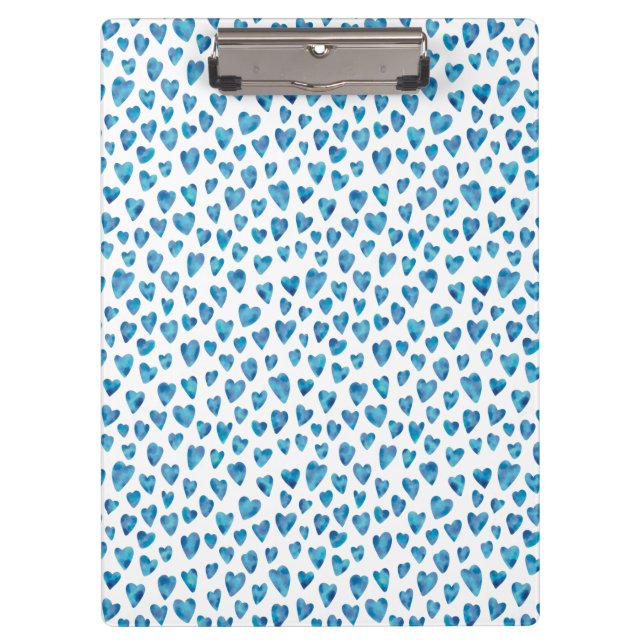 Cute Blue Heart Clipboard (Front)