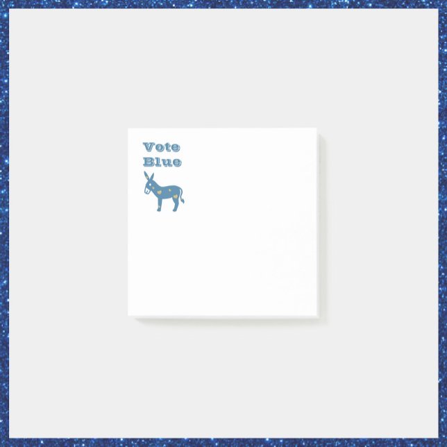 Cute Blue Heart Donkey VOTE BLUE Post-it Notes (Creator Uploaded)