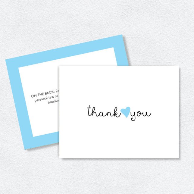 Cute Blue Heart Thank You Card (Creator Uploaded)
